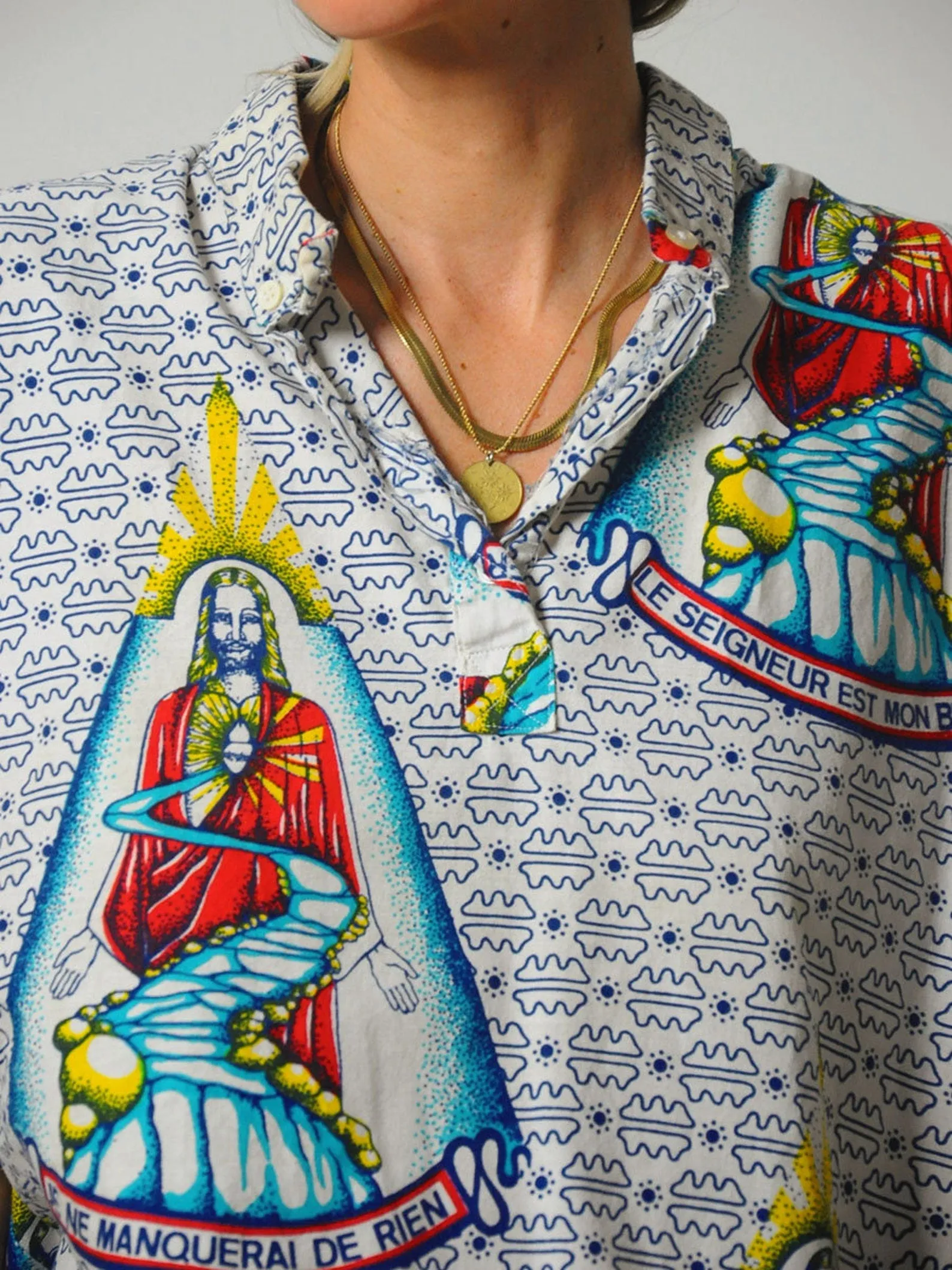 1970's Novelty Jesus Print Pajamas