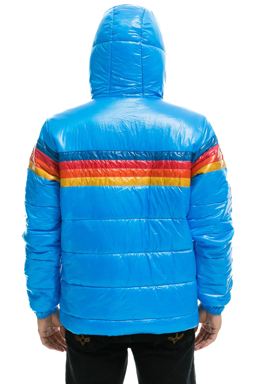 4 STRIPE LUXE TREKKER JACKET - GLOSSY BLUE