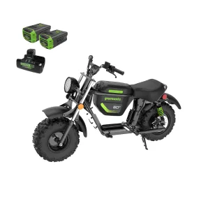 60V STEALTH Series Electric Mini-Bike w/ (2) 8.0Ah Batteries & Dual-Port Rapid Charger