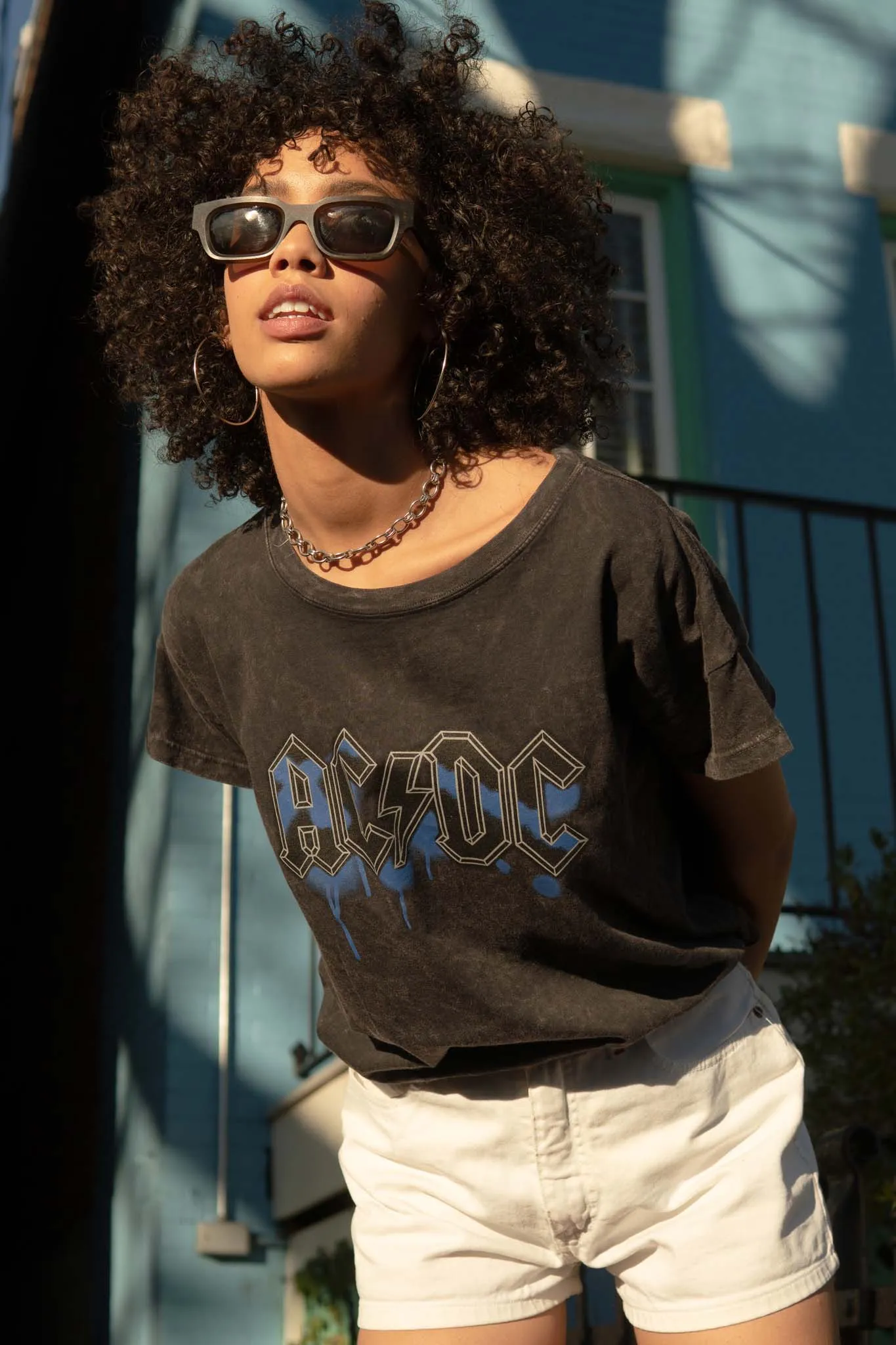 AC/DC Graffiti Logo Vintage-Wash Graphic Tee