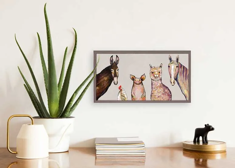 Alpaca And Pals - Neutral Mini Framed Canvas