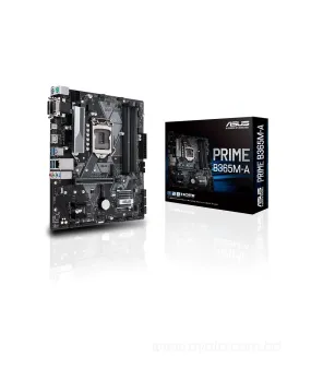 Asus Prime B365M-A DDR4 9th Gen & 8th Gen Motherboard   Intel LGA-1151 mATX motherboard with Aura Sync RGB header, DDR4 2666MHz, M.2 support, HDMI, Intel Optane memory ready, SATA 6Gbps