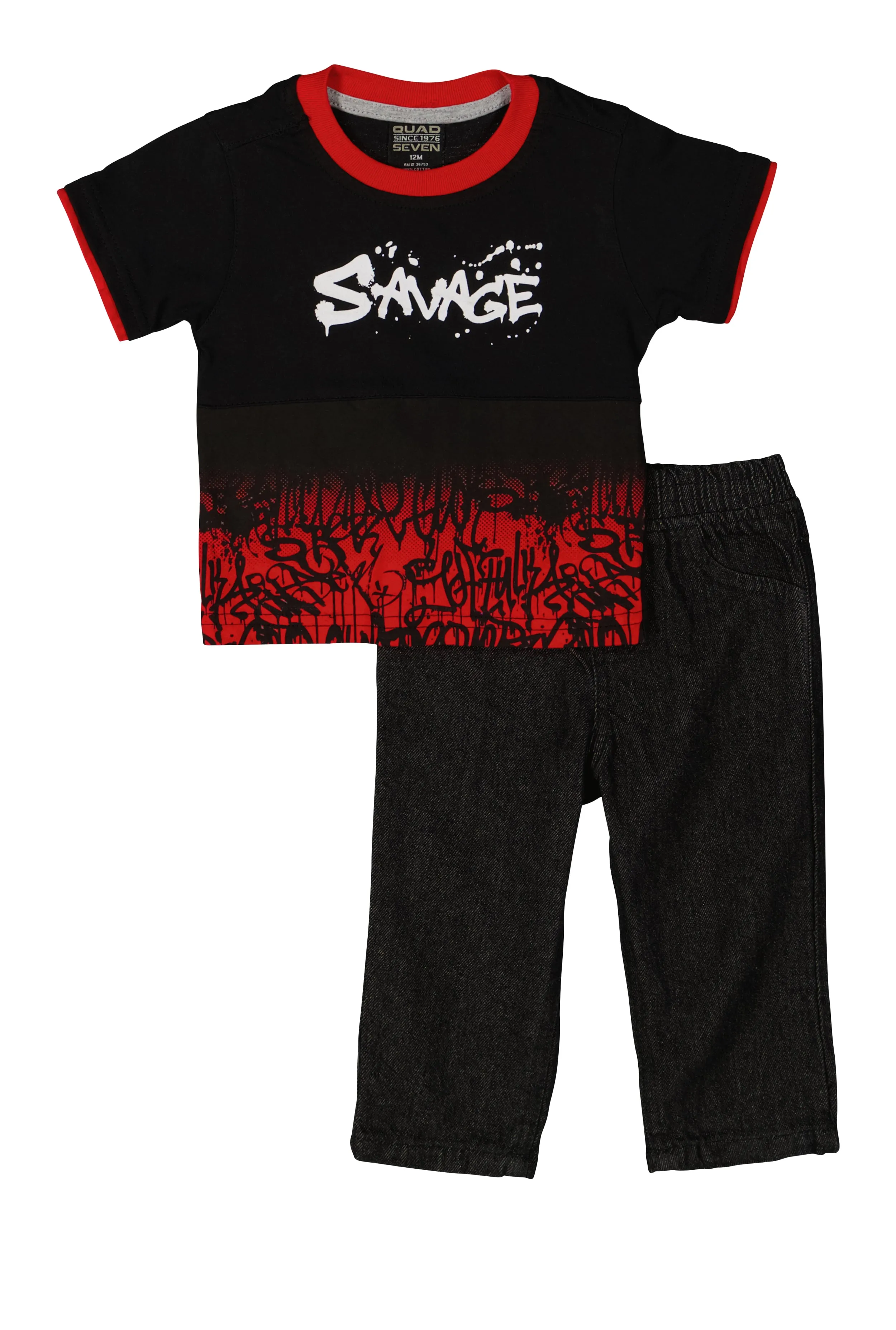 Baby Boys 12-24M Savage Graffiti Graphic Tee and Jeans