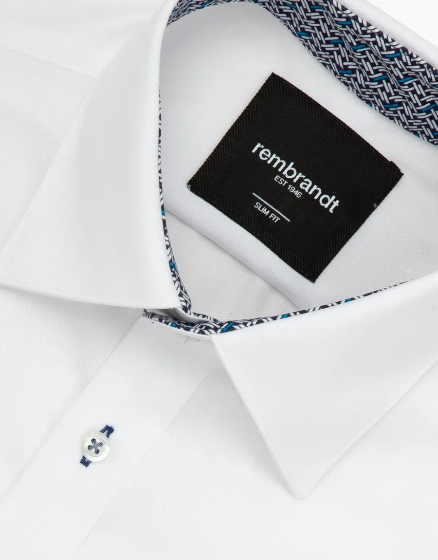 Barbican White Twill Smart Casual Shirt