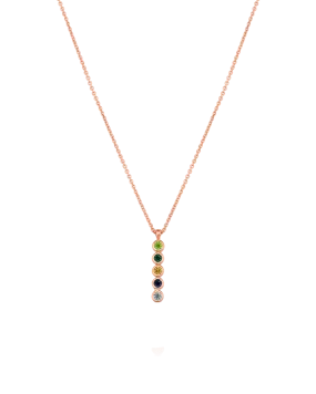 Birthstone Bar Chain Necklace - 18K Rose Vermeil