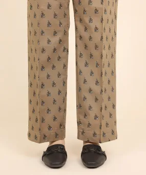 Block Printed Khaddar Straight Pants