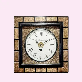 Brass Square Blocks Wall Clock