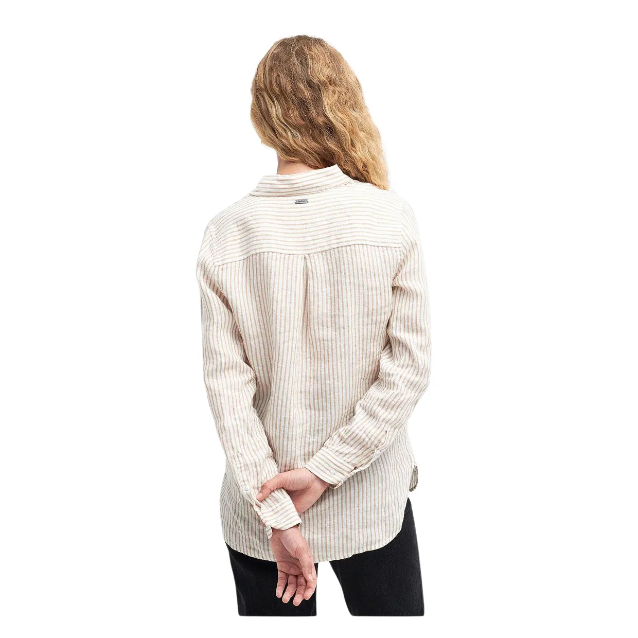 Camicia Donna Barbour Marine Righe Bianco / Beige