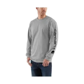 Carhartt Men's Long Sleeve Graphic Logo T-Shirt - Heather Gray