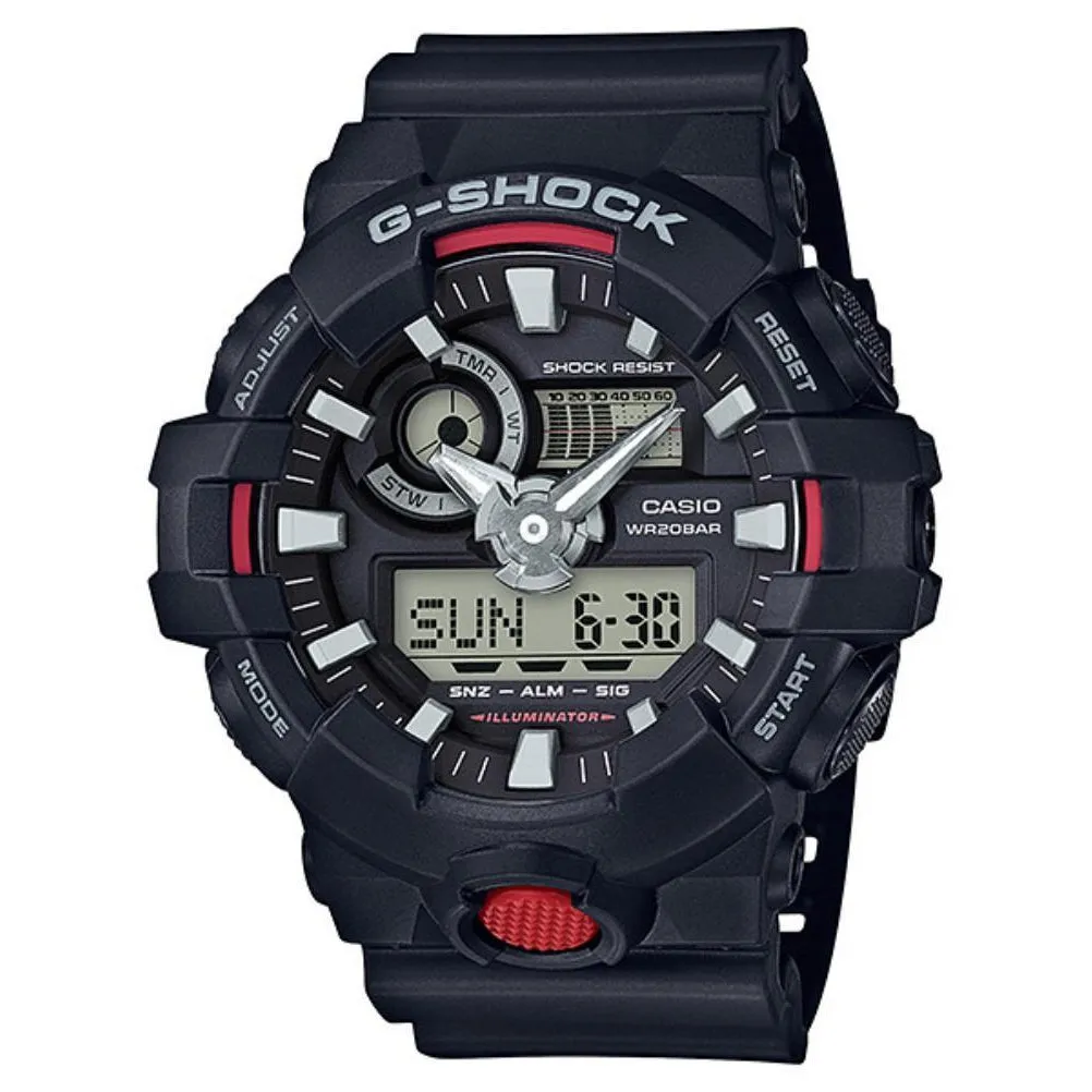 Casio G-SHOCK Black & Red Digital-Analogue Men's Watch - GA700-1A