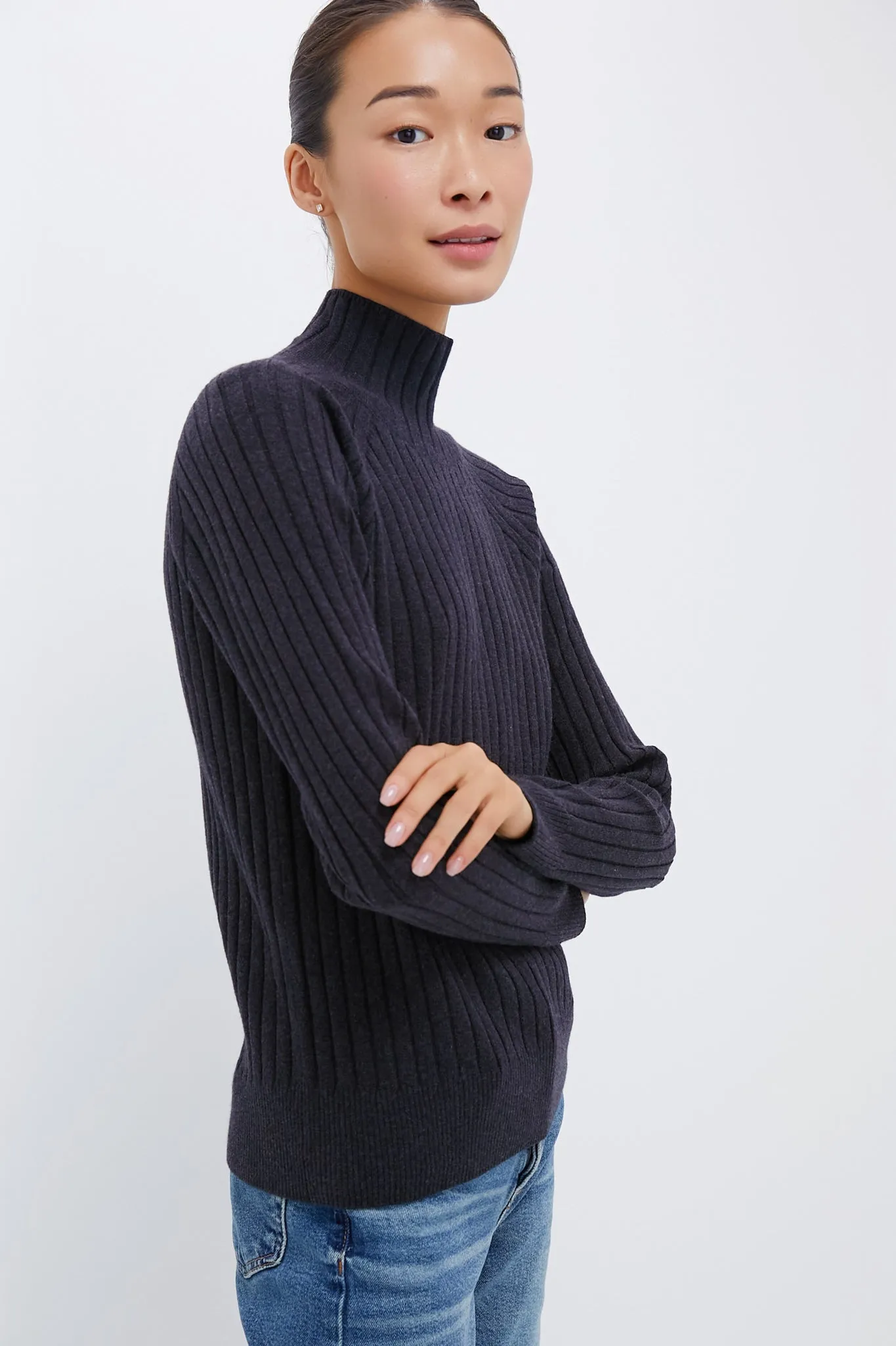 Charcoal Heather Jackson Mockneck