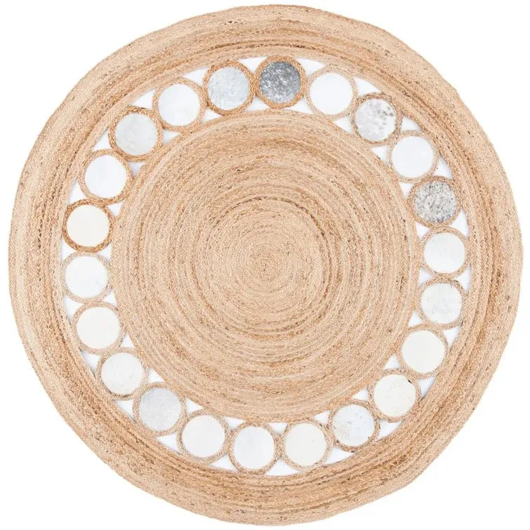 COFFMAN - ROUND JUTE BEIGE GRAY RUG