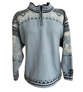 Dale of Norway Nordic Light Blue Quarter Zip Sweater, XS