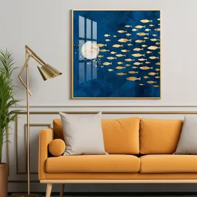 Deep Into The Ocean Luxury Crystal Square Wall Art