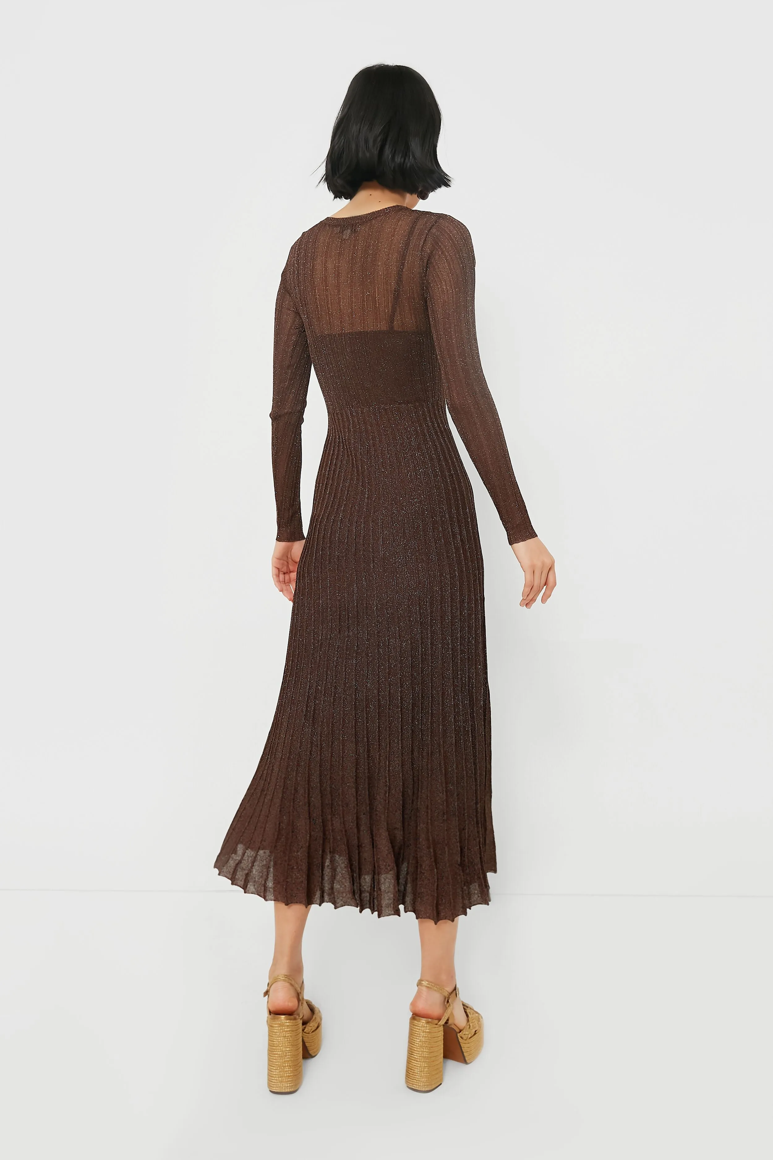 Exclusive Brown Long Sleeve Maxi Dress