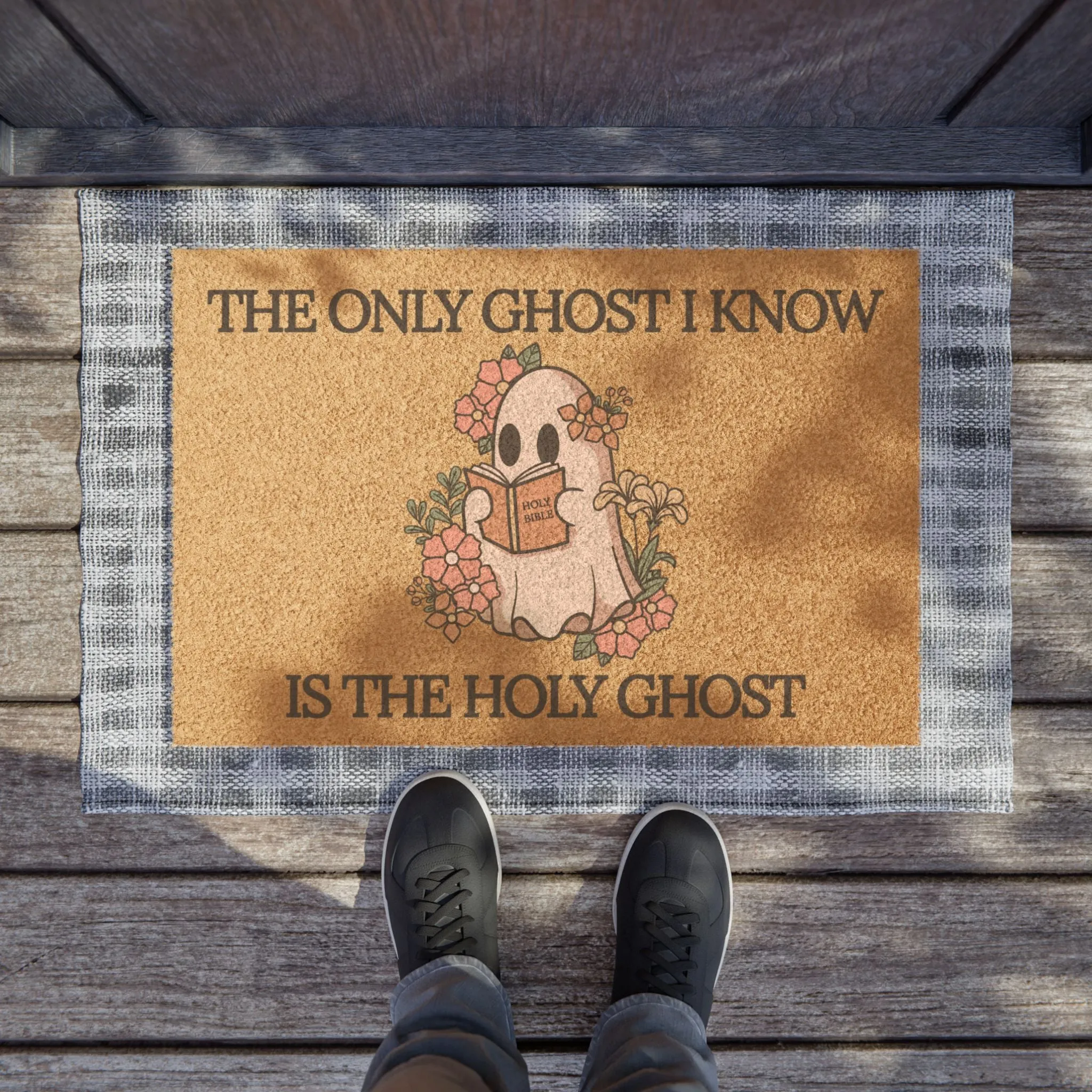 Fall Halloween Ghost Religious Doormat