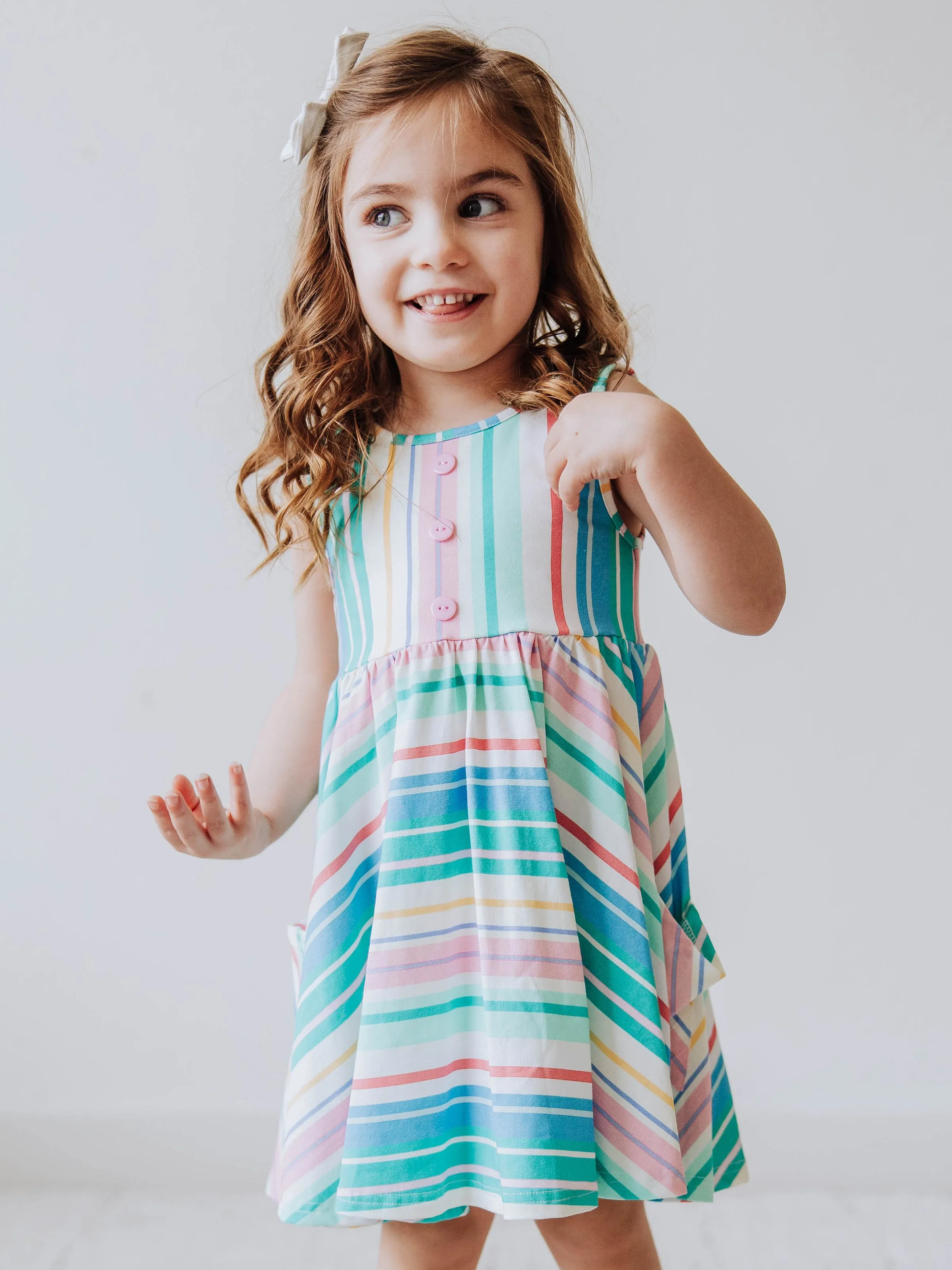 Flair Dress - Retro Stripe