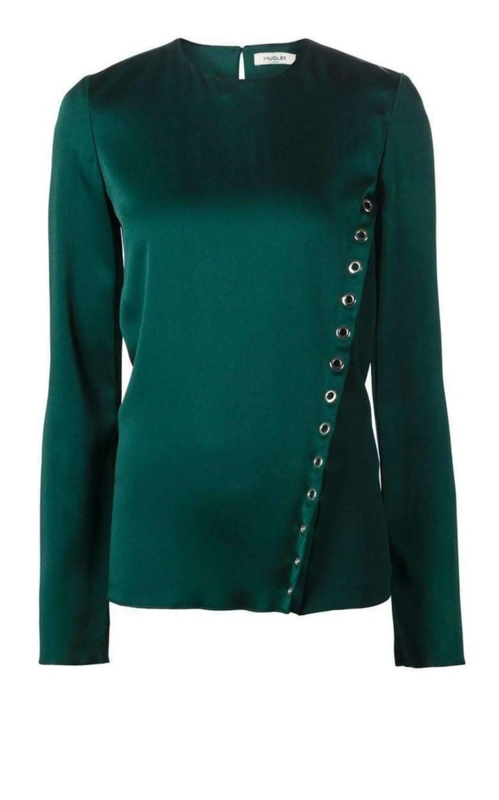 Forest Green Eyelet Detail Blouse