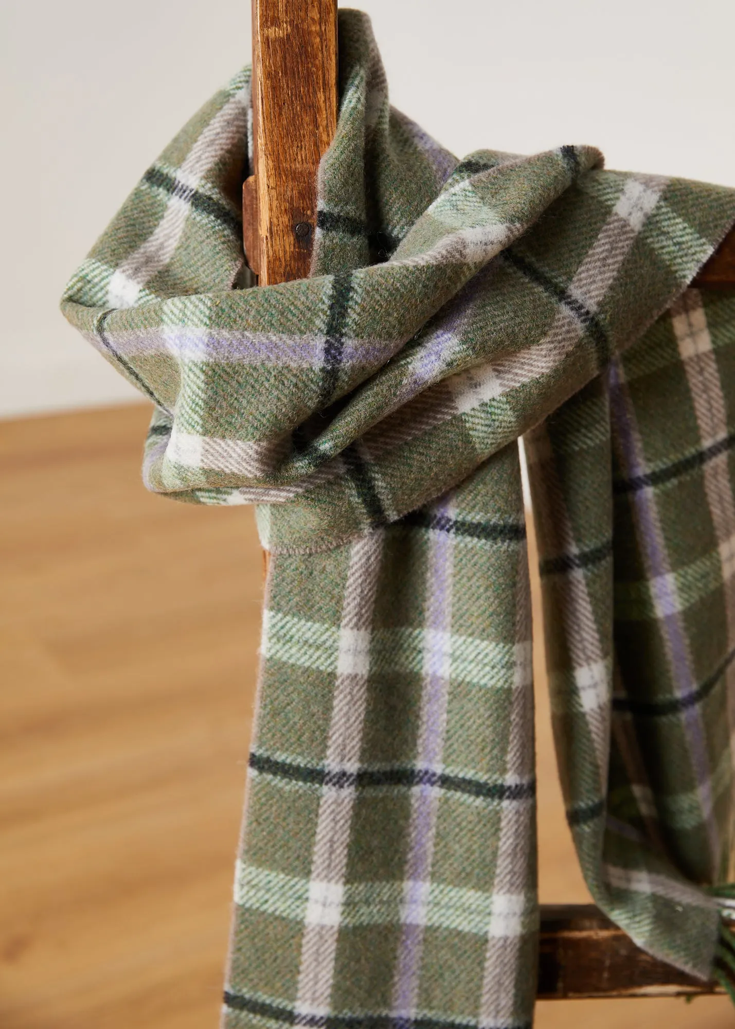 Foxford Green and Mink Lambswool Scarf