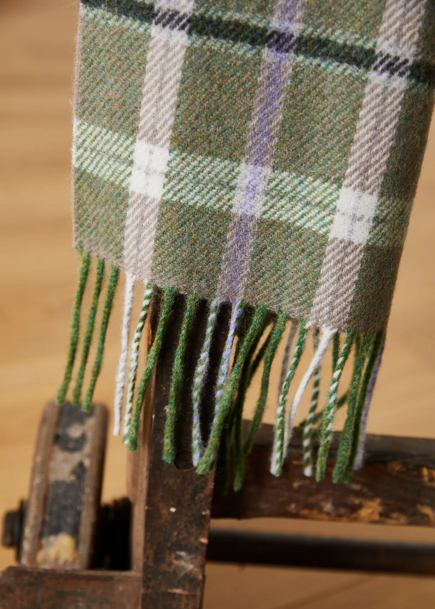 Foxford Green and Mink Lambswool Scarf