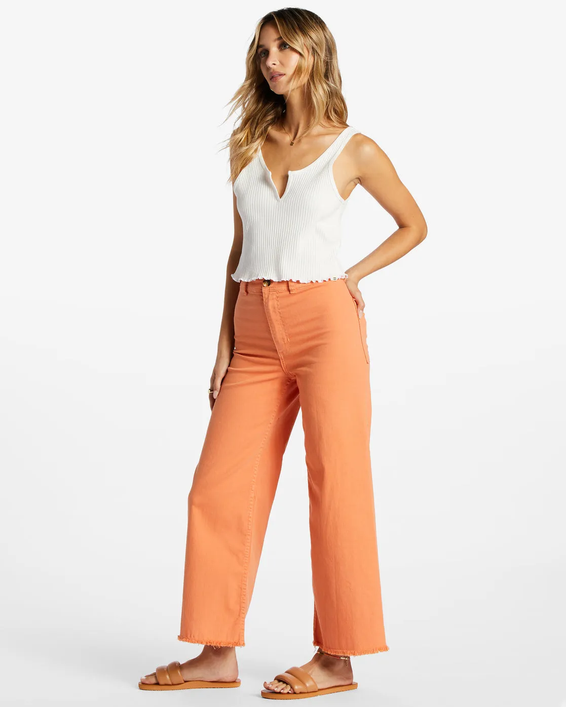 Free Fall High-Waist Pants - Orange Kiss