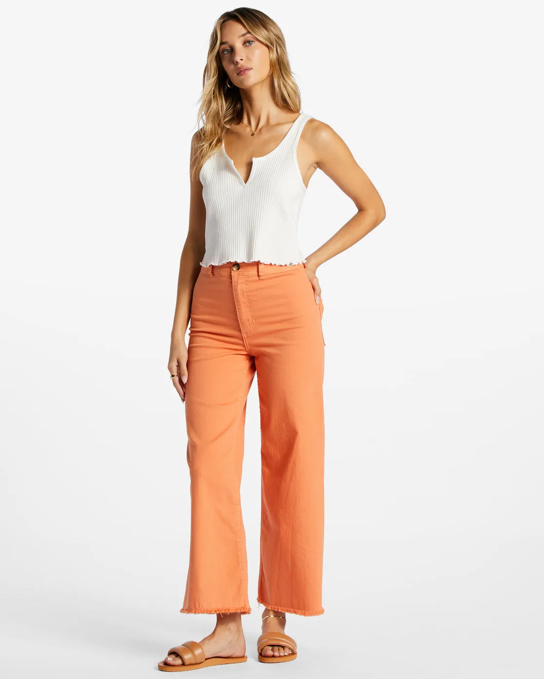 Free Fall High-Waist Pants - Orange Kiss