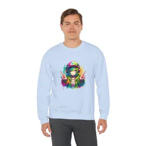 Graffiti Anime Girls Unisex Heavy Blend™ Crewneck Sweatshirt