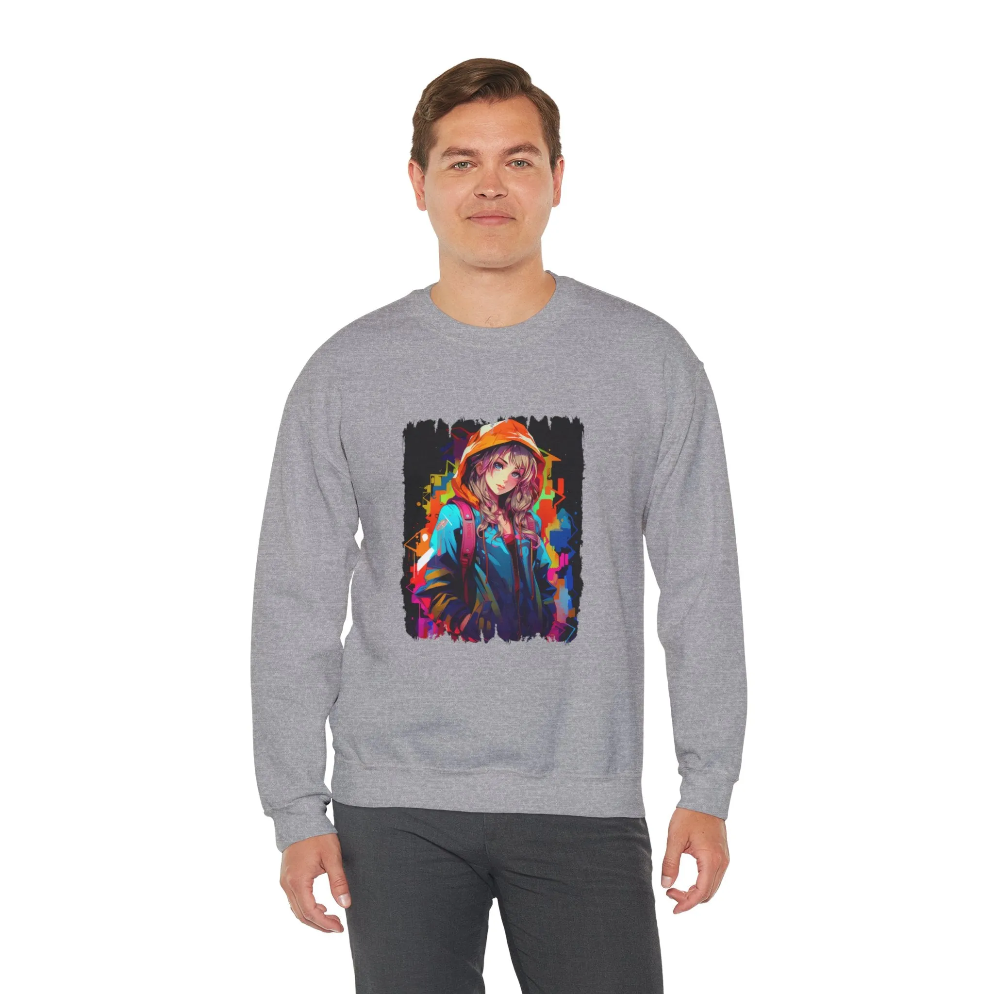 Graffiti Anime Girls Unisex Heavy Blend™ Crewneck Sweatshirt