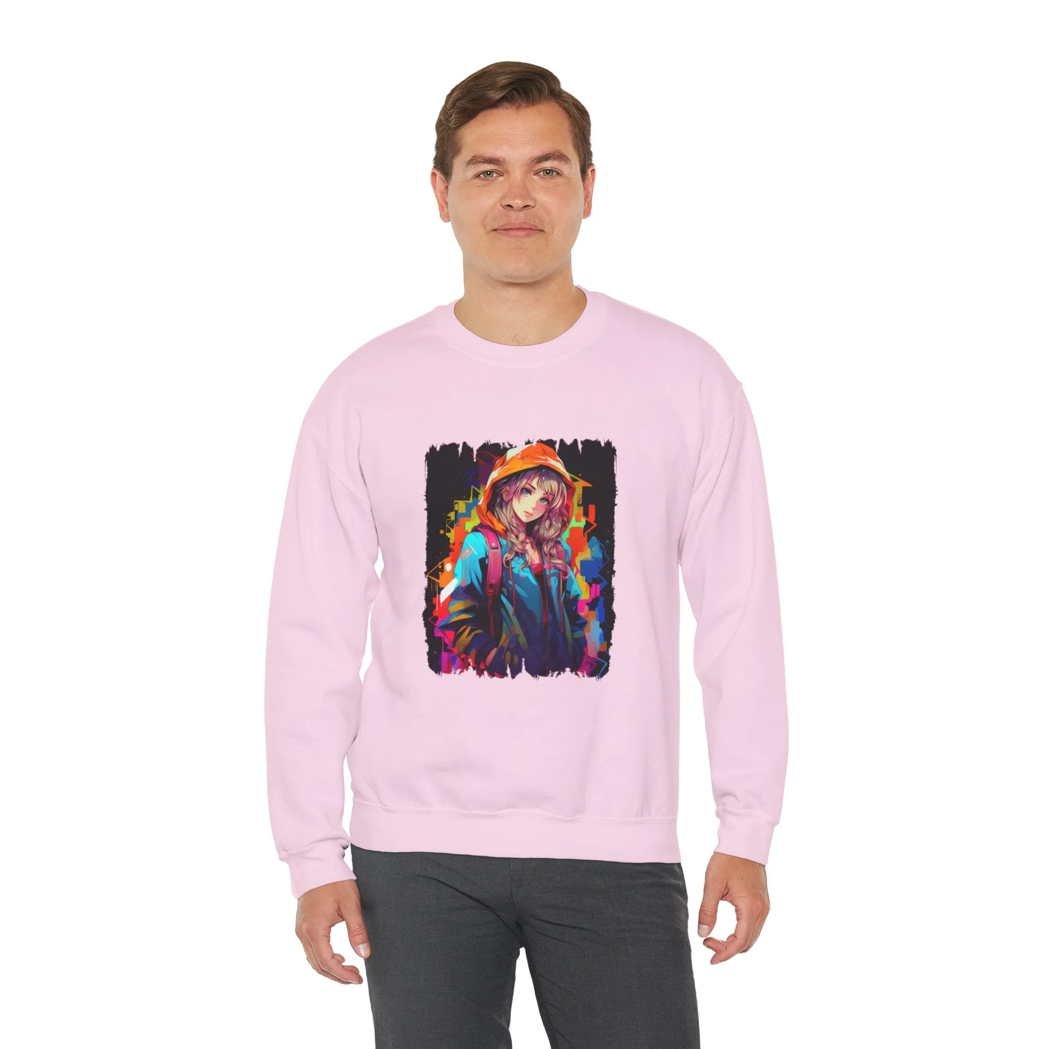 Graffiti Anime Girls Unisex Heavy Blend™ Crewneck Sweatshirt