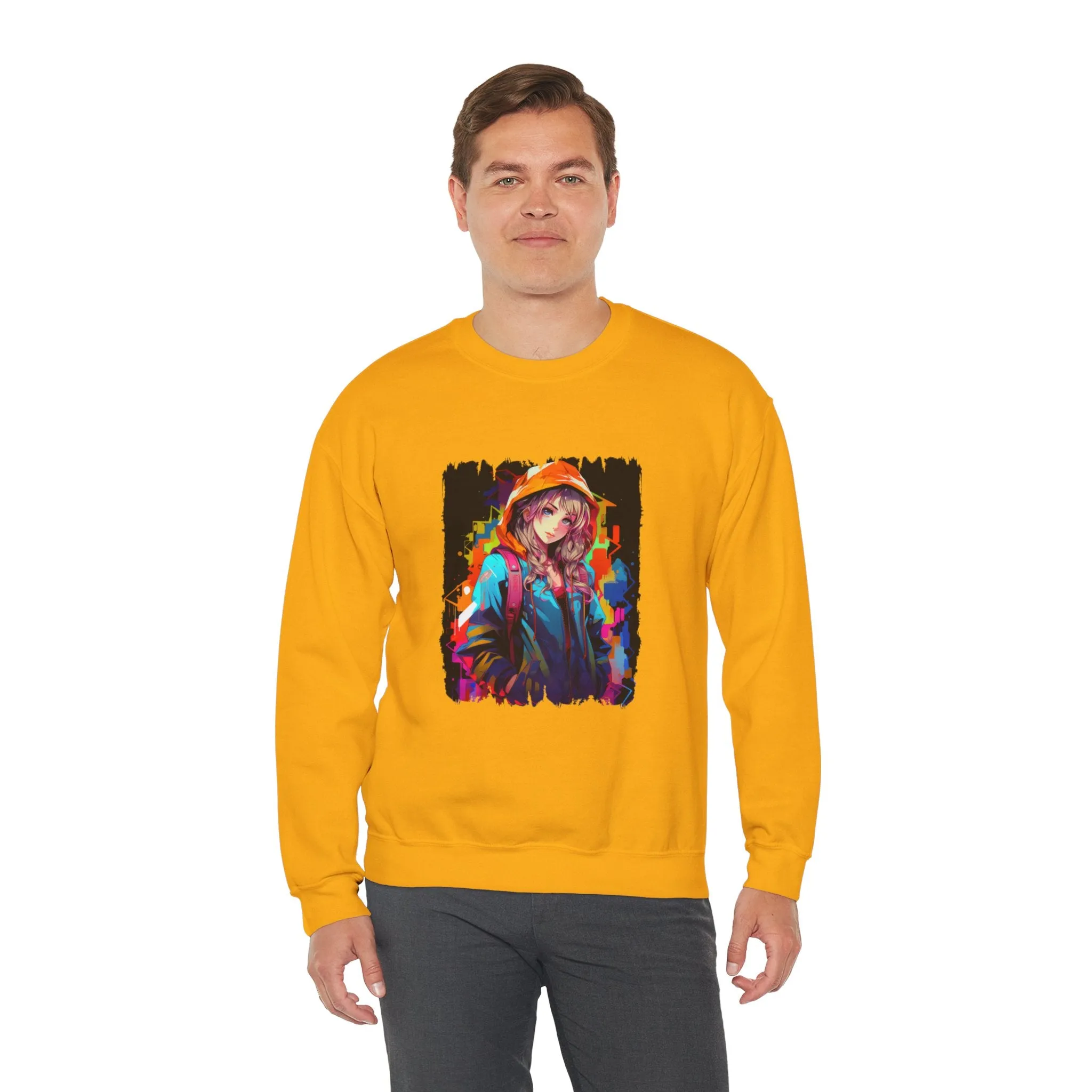 Graffiti Anime Girls Unisex Heavy Blend™ Crewneck Sweatshirt