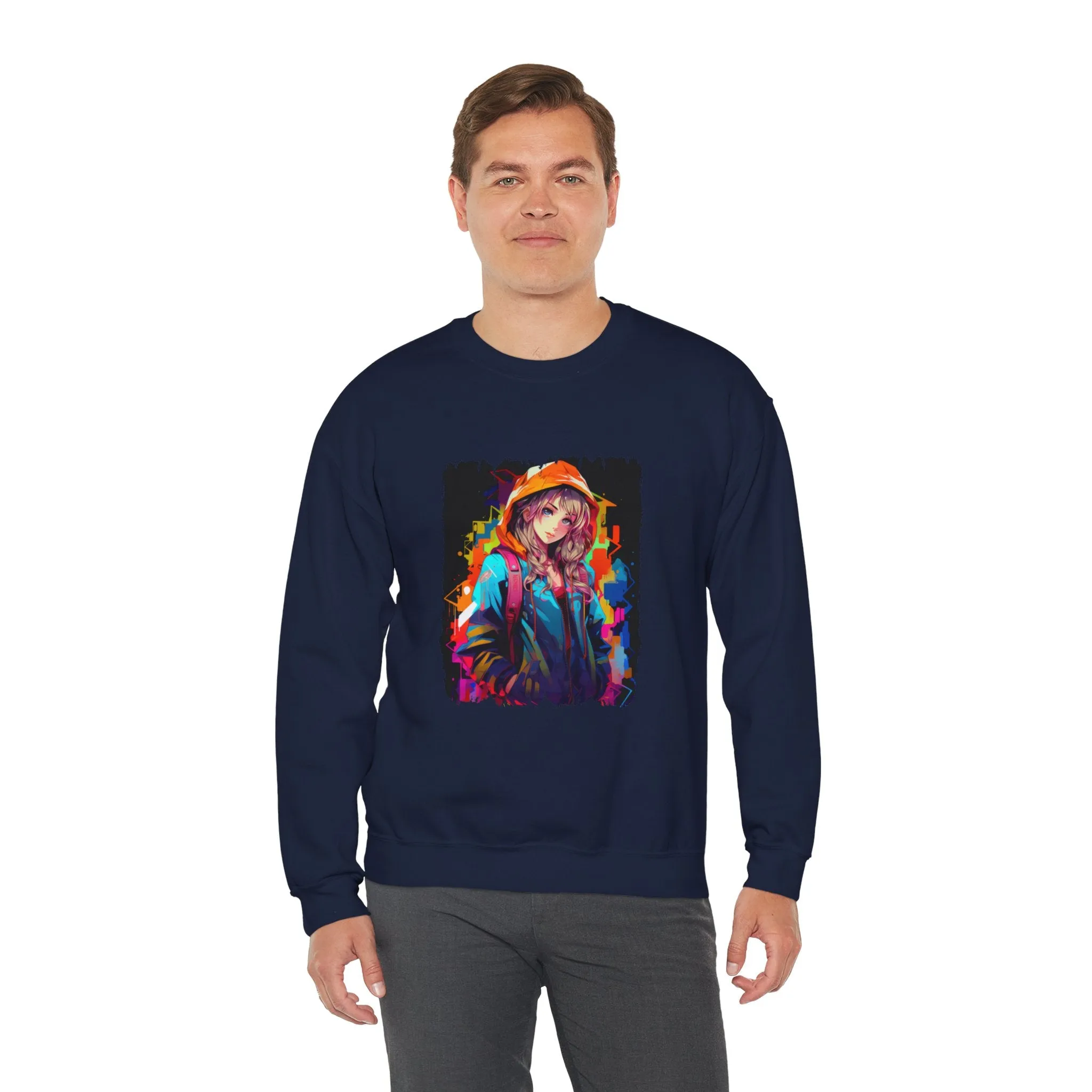 Graffiti Anime Girls Unisex Heavy Blend™ Crewneck Sweatshirt