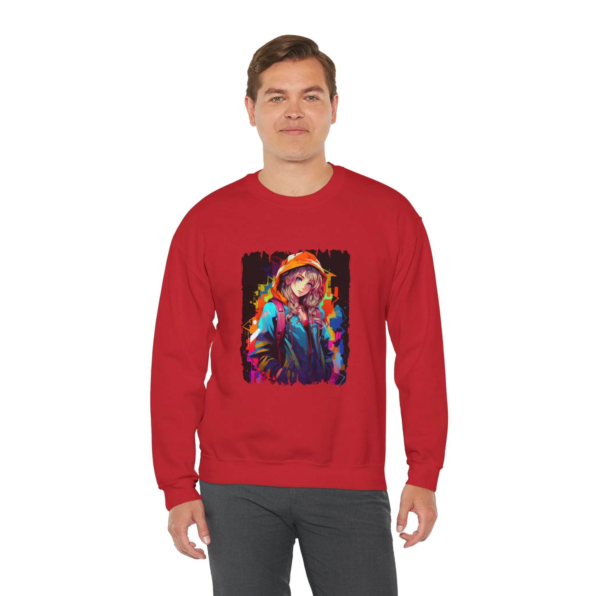 Graffiti Anime Girls Unisex Heavy Blend™ Crewneck Sweatshirt