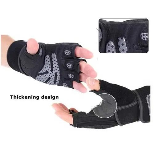 Gym Training Wrist Wrap Glove Weight Lifting Sport Mesh Gloves