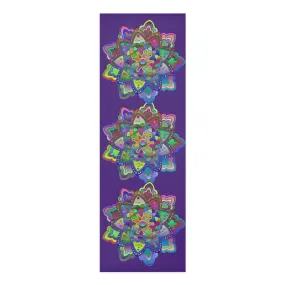 Hand-Drawn Purple Mandala Yoga Mat - Mandala Design, Handmade Art