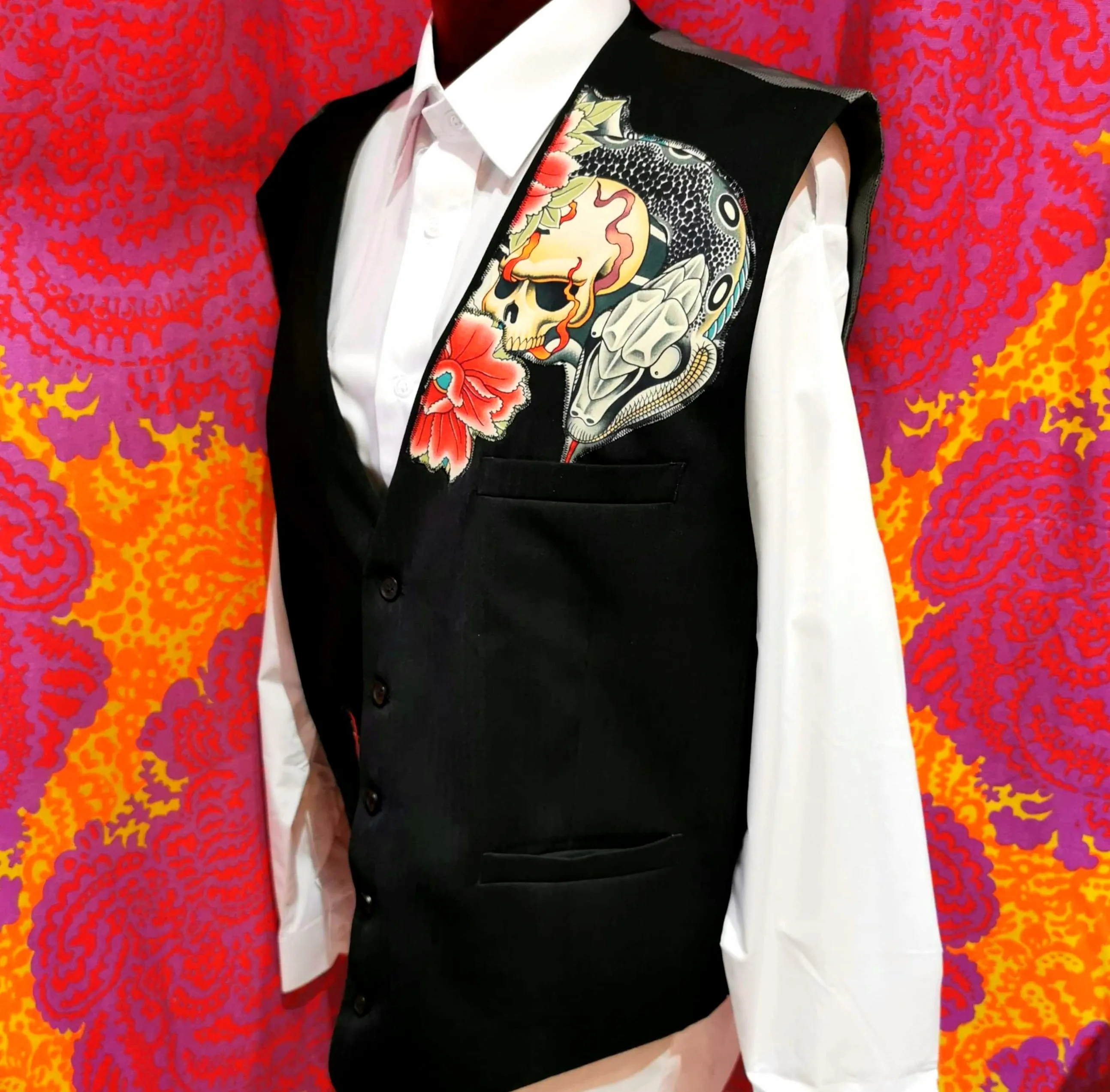 Handmade Skulls & Snakes Waistcoat