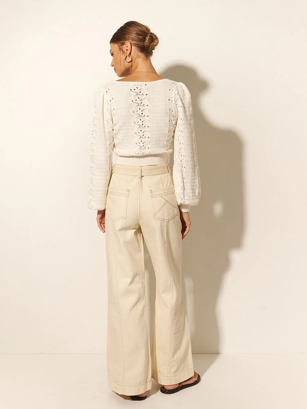 Helena Knit Top - Ivory