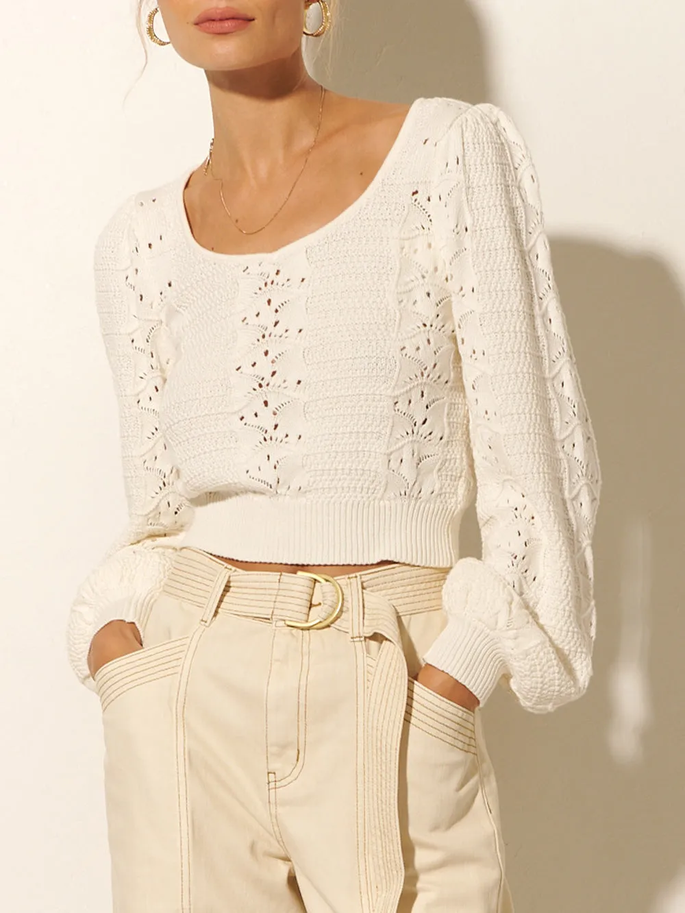 Helena Knit Top - Ivory