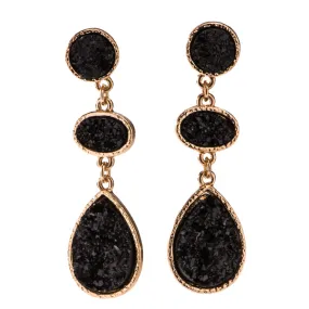 Jolie Black Druzy Earrings