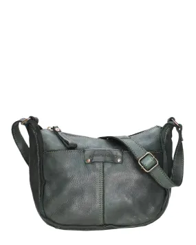 Kompanero Juniper Green Leather Crossbody Bag