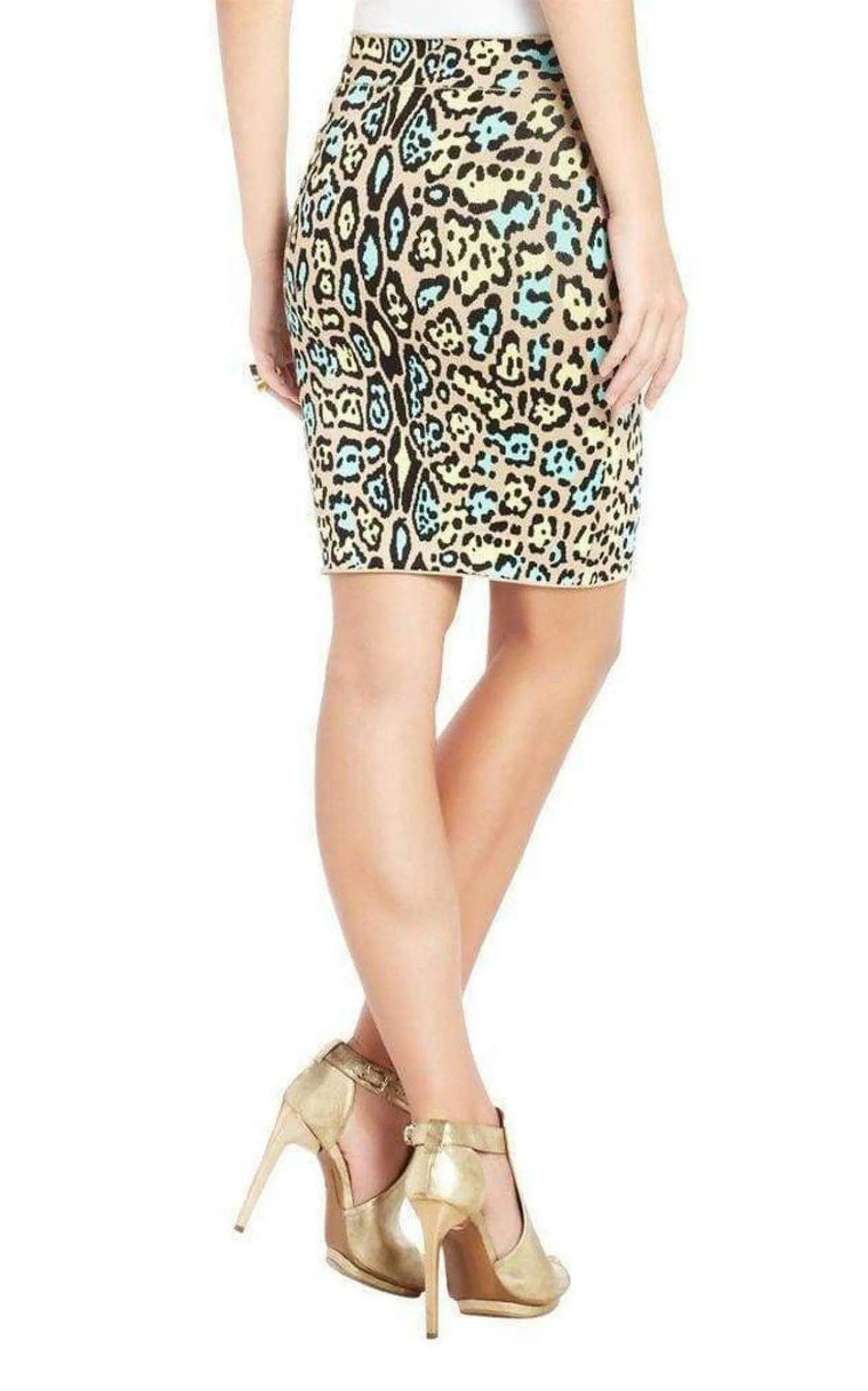 Lucine Leopard Print Pencil Skirt