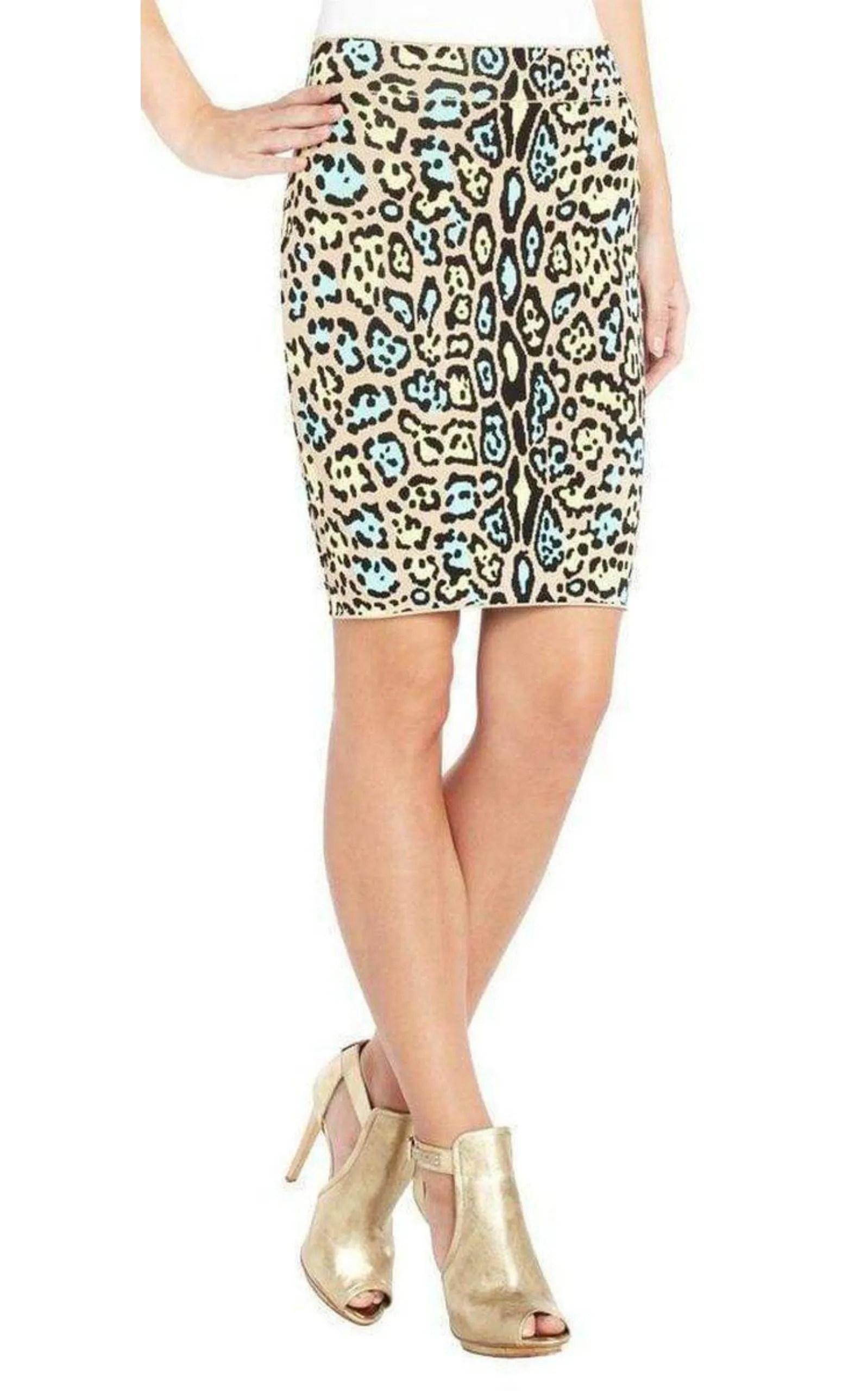 Lucine Leopard Print Pencil Skirt