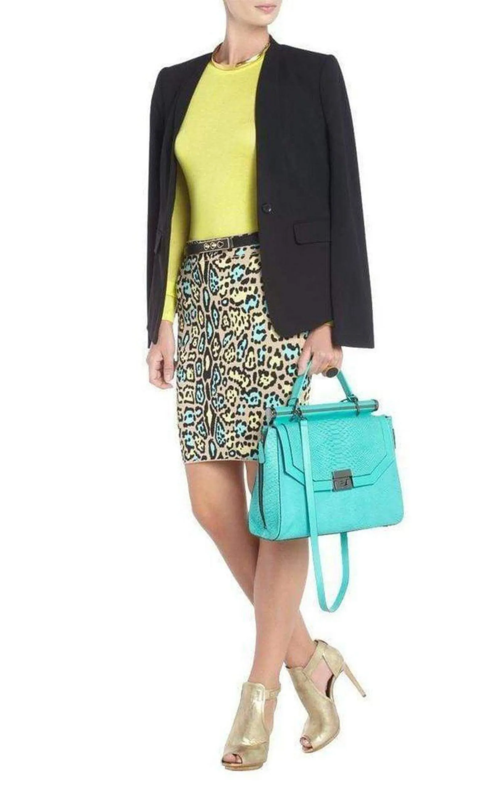 Lucine Leopard Print Pencil Skirt