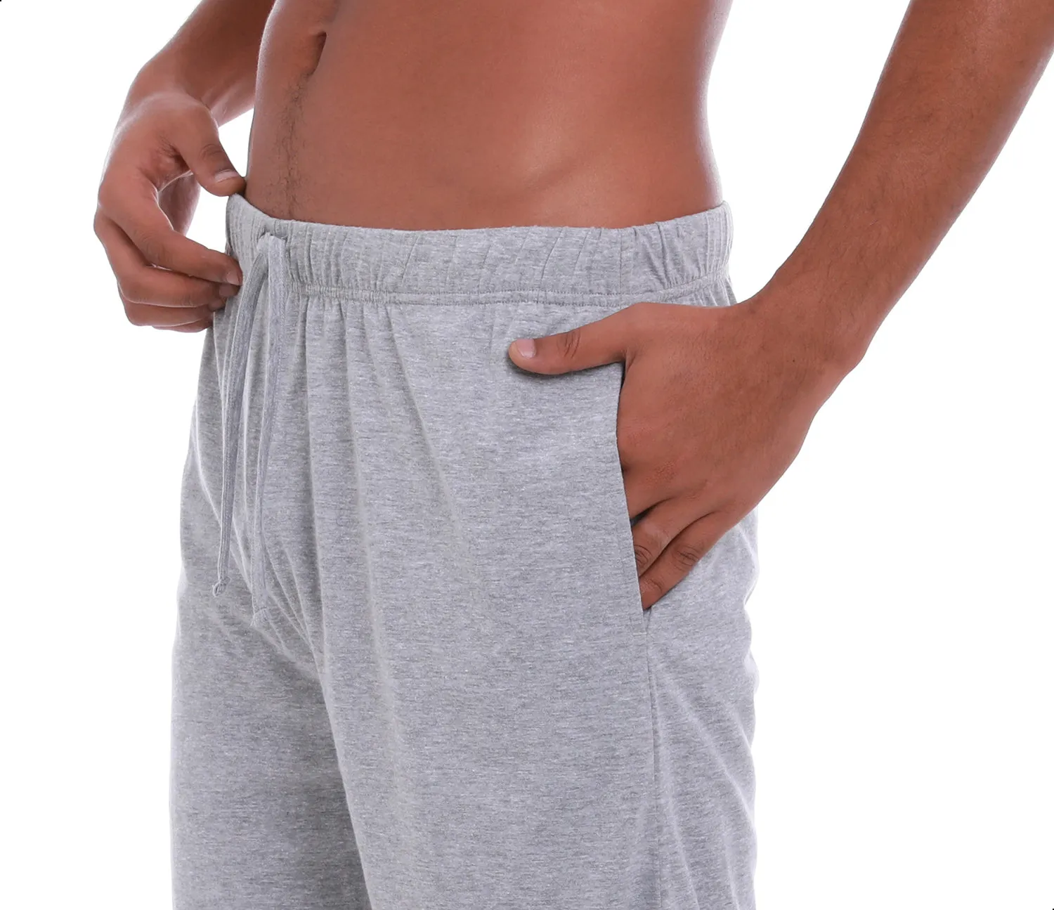 MEN’S BLACK/HEATHER GREY KNIT LOUNGE SHORTS - 2 PK