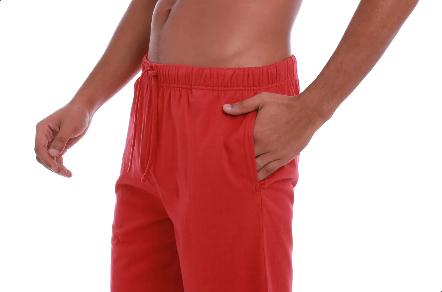 MEN’S BLACK/RED KNIT LOUNGE SHORTS - 2 PK