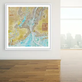 [new york harbor nautical chart][limited edition print by seth b minkin]