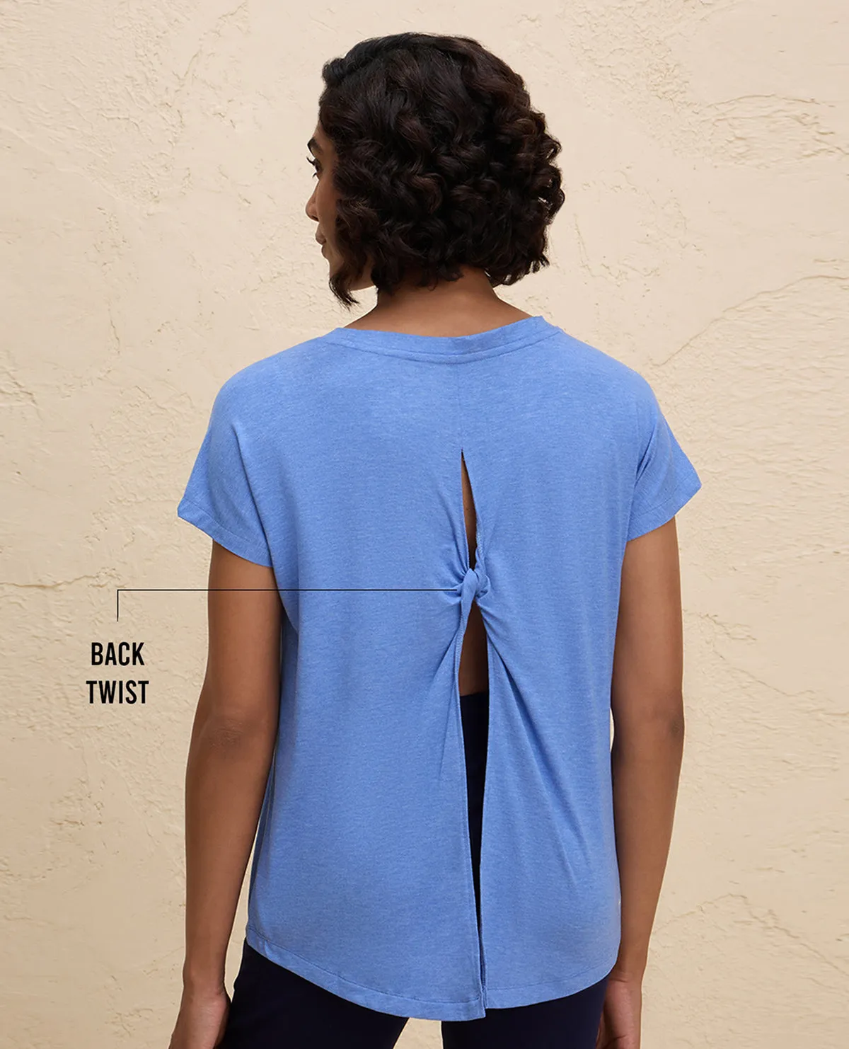 Nykd By Nykaa Super Stylish Back Knot Tee-NYAT279-Blue