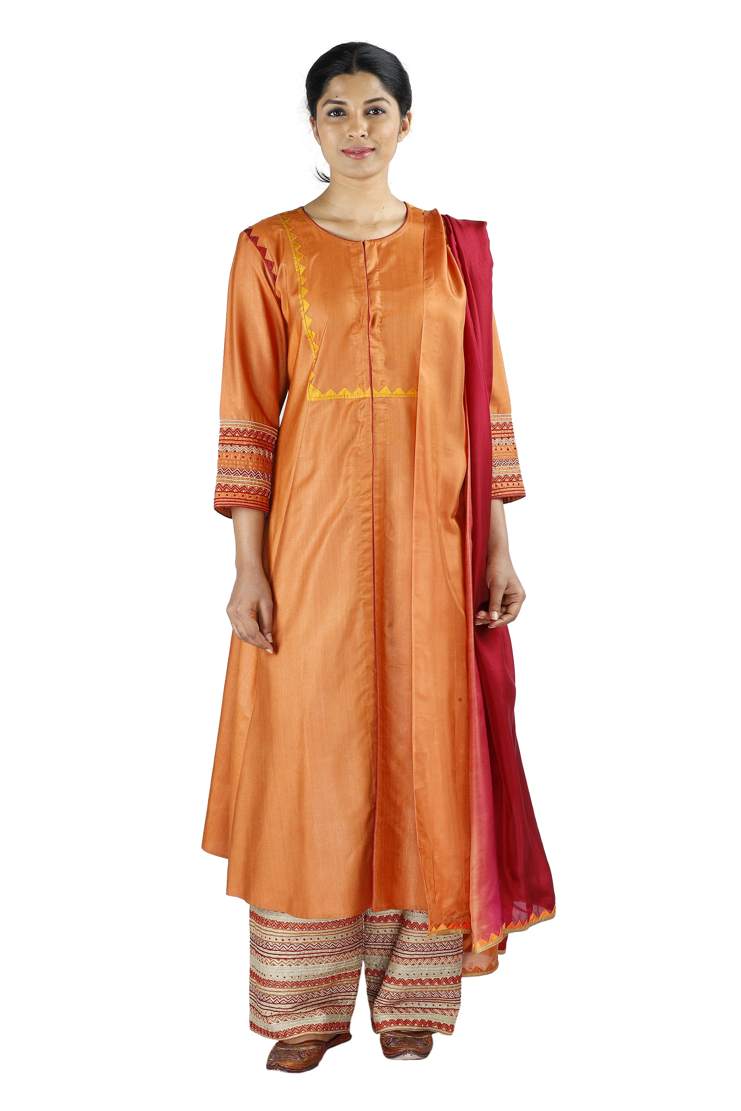 Orange Silk Salwar