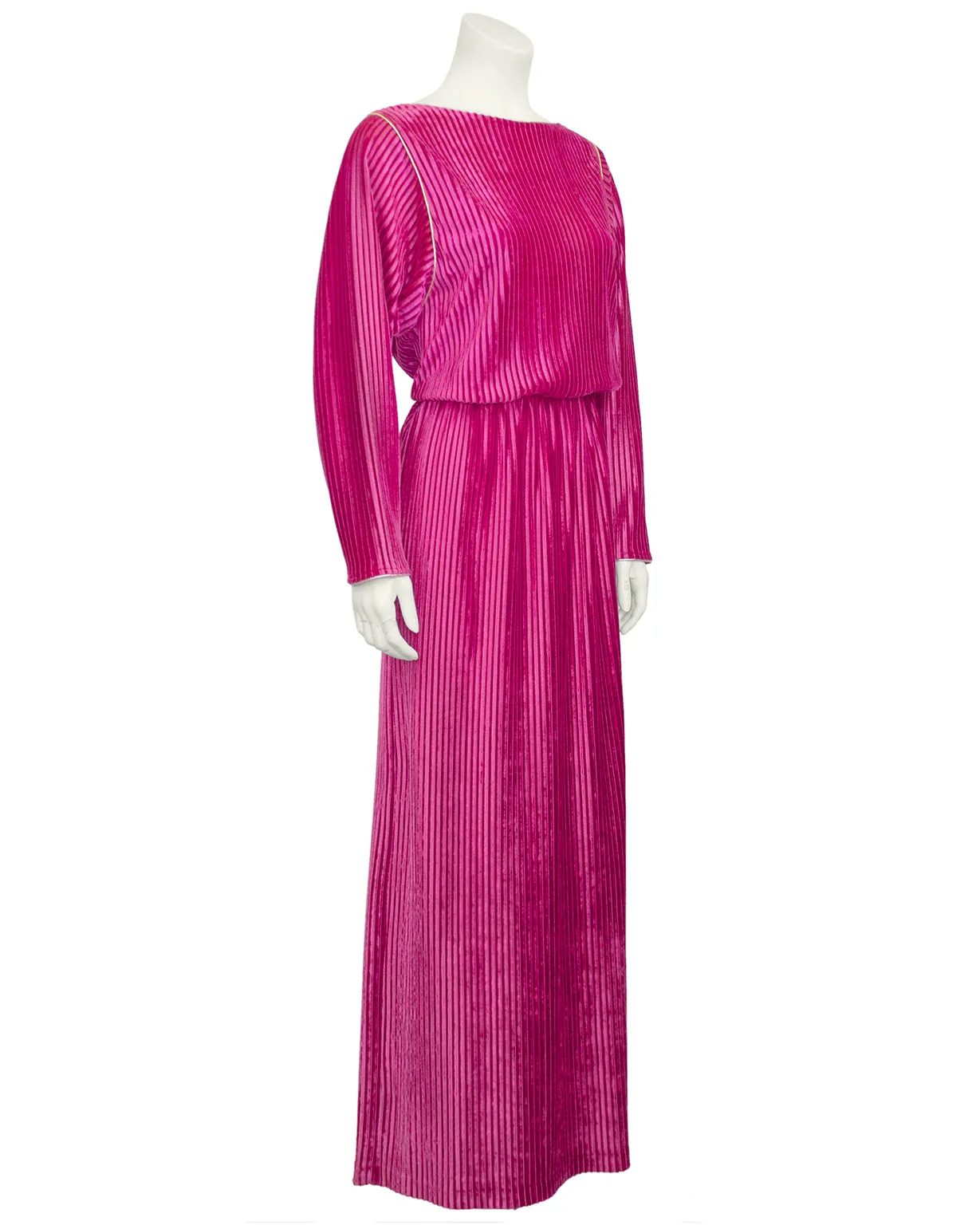 Pink Velour Hostess Gown