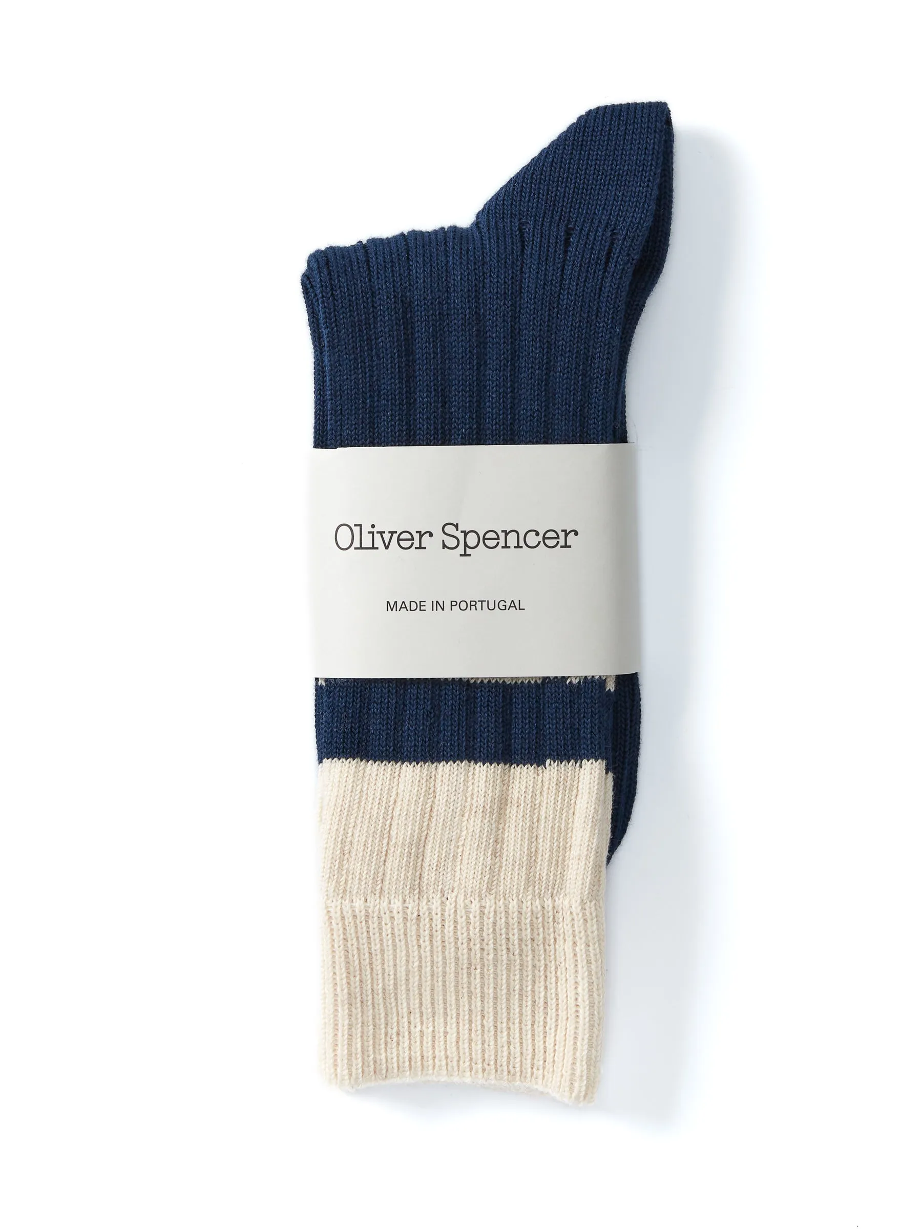 Polperro Socks Merrow Blue/Cream