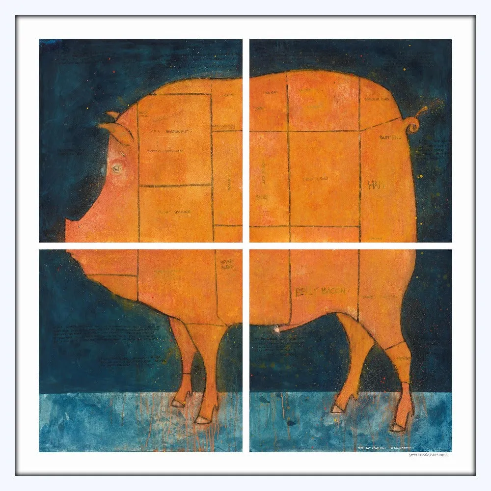 [pork cut butcher chart][limited edition print by seth b minkin]